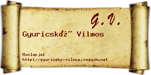 Gyuricskó Vilmos névjegykártya