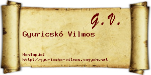 Gyuricskó Vilmos névjegykártya